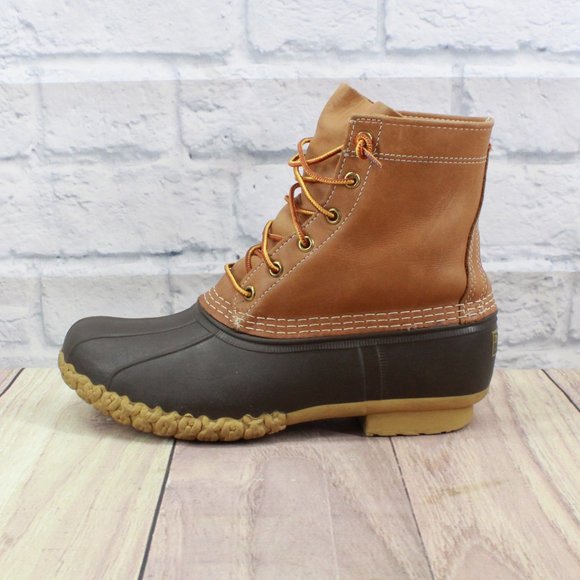 L.L. Bean Other - LL BEAN 8" Unlined Brown Leather Duck Bean Boots Size 8 Wide
